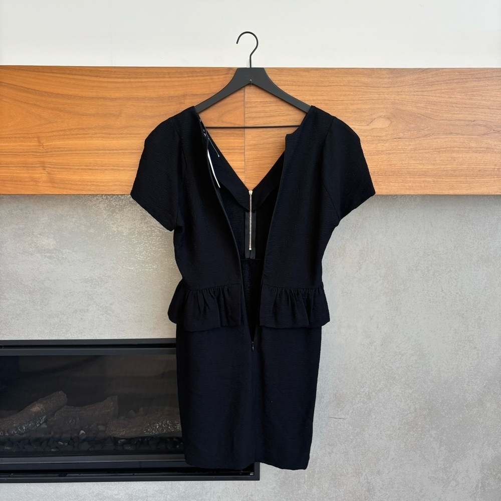 NWT Sandro Sheath Dress Black Peplum, Size 3/ US L-8 - Picture 10 of 13